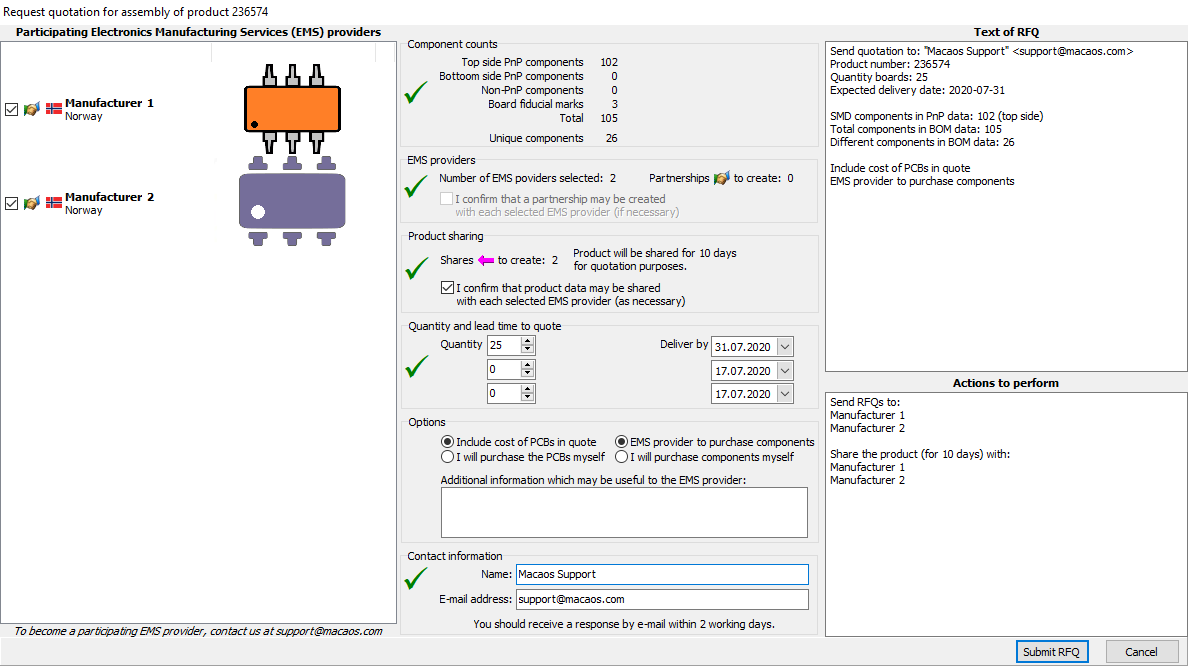 RFQ for Assembly